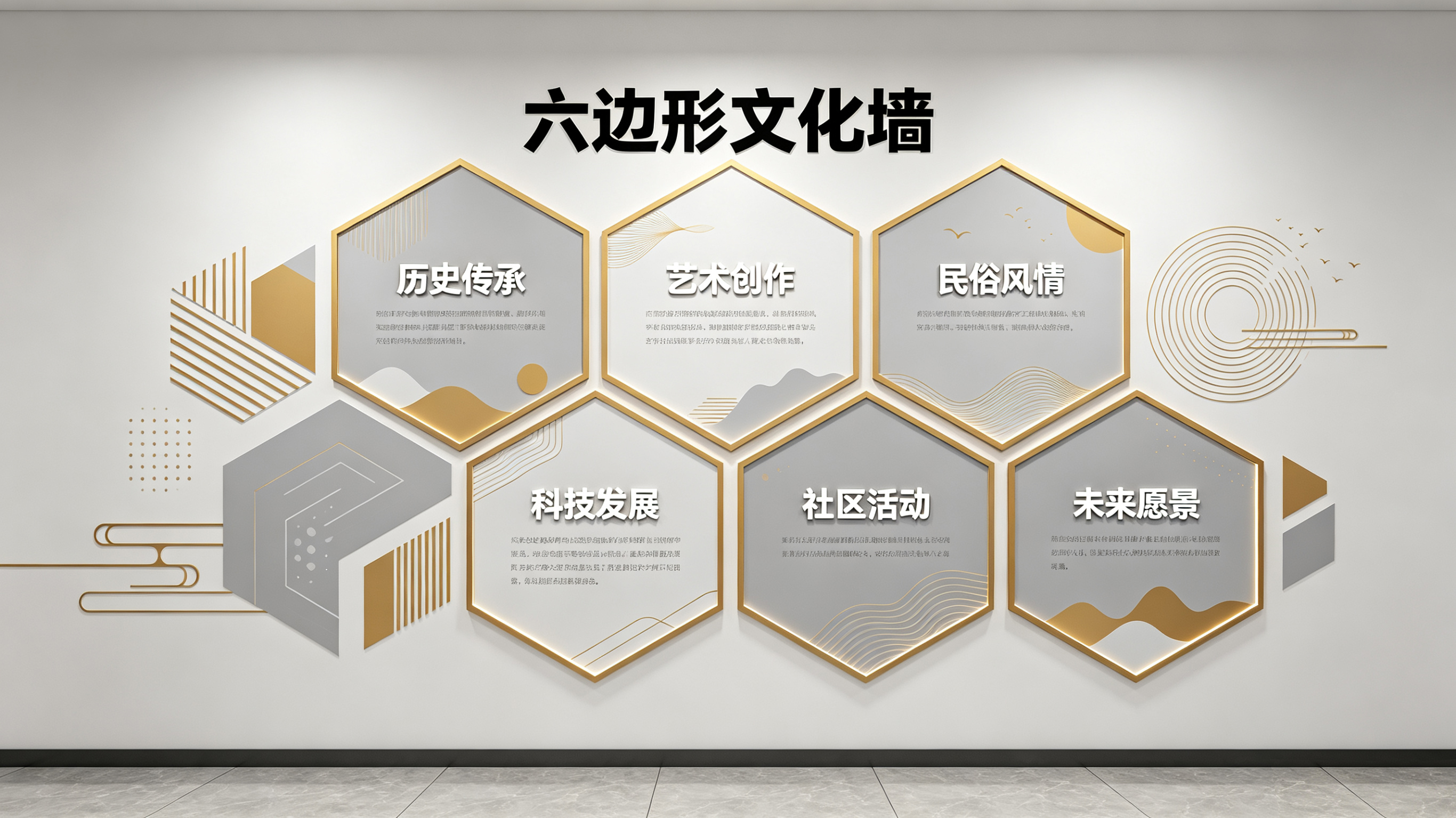 内黄企业文化墙 | 六边形信息美学